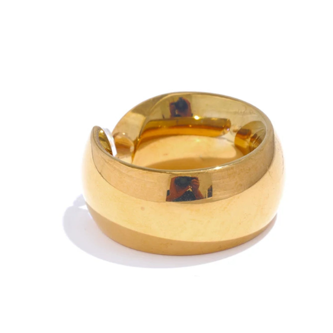 anillo de mujer, joyería de oro, anillo de acero inoxidable, circonitas cúbicas, joyería de calidad, regalo para ella, anillo de moda, joyería exclusiva, LENORA, anillo elegante, Anillo Alma Radiante oro 18K PVD - lenorajewelry.com/anillo-alma-radiante