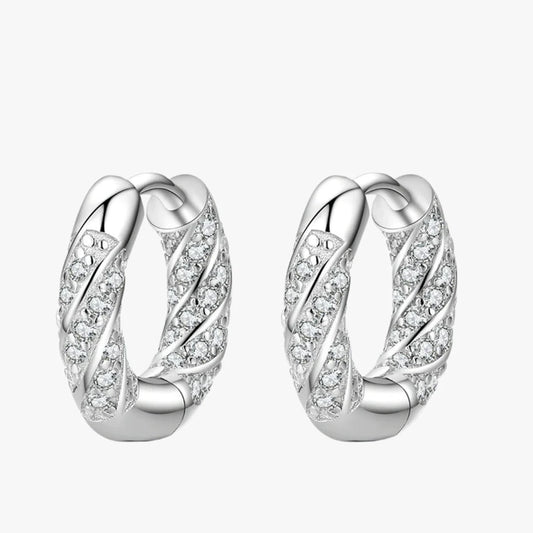 Classic Zirconia Circle Hoop Earrings for Women's Wedding Jewelry