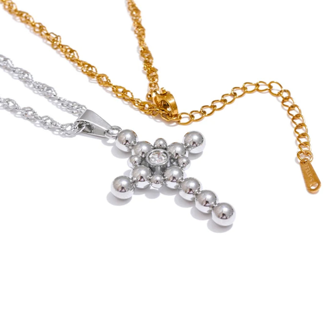Collar Cruz Luz Eterna en Oro PVD con Circonitas – lenorajewelry.com/collar-cruz-oro-circonitas-lenora
collar de cruz, joyería fina, oro PVD, circonitas cubicas, regalo espiritual, joyería unisex, collar ajustable, lenora joyas, resistencia al agua, diseño elegante
