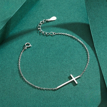 Divine Faith Cross Chain Bracelet for Women, Pulsera de cadena con cruz de fe divina