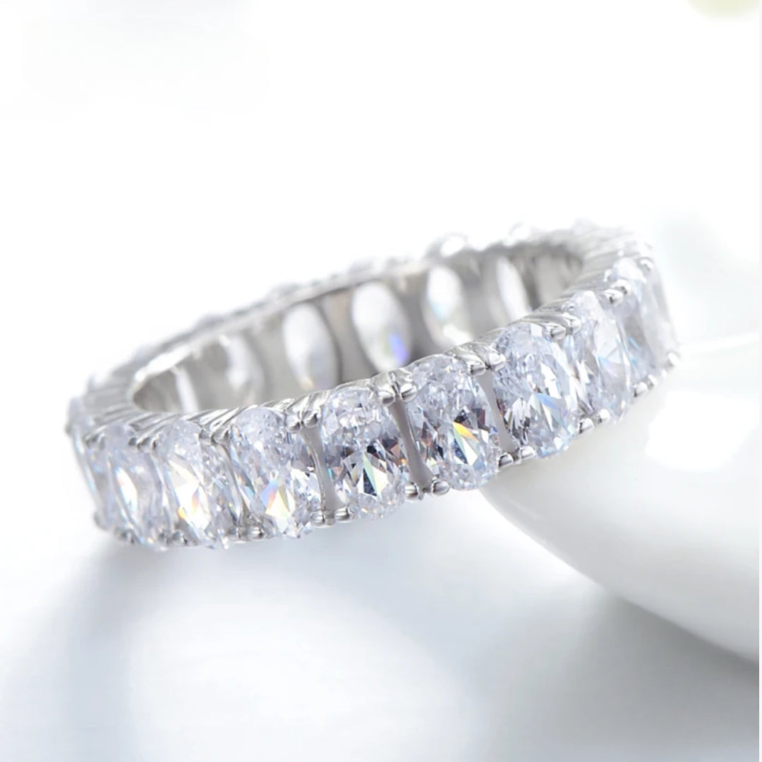 Luxury Oval Sparkling Engagement Ring for Women, Anillo ovalado de lujo y brillante
