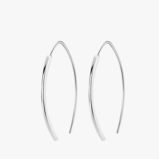 Minimalist Geometric Sterling Silver Dangle Earrings, Aretes colgantes de plata esterlina geométricos minimalistas