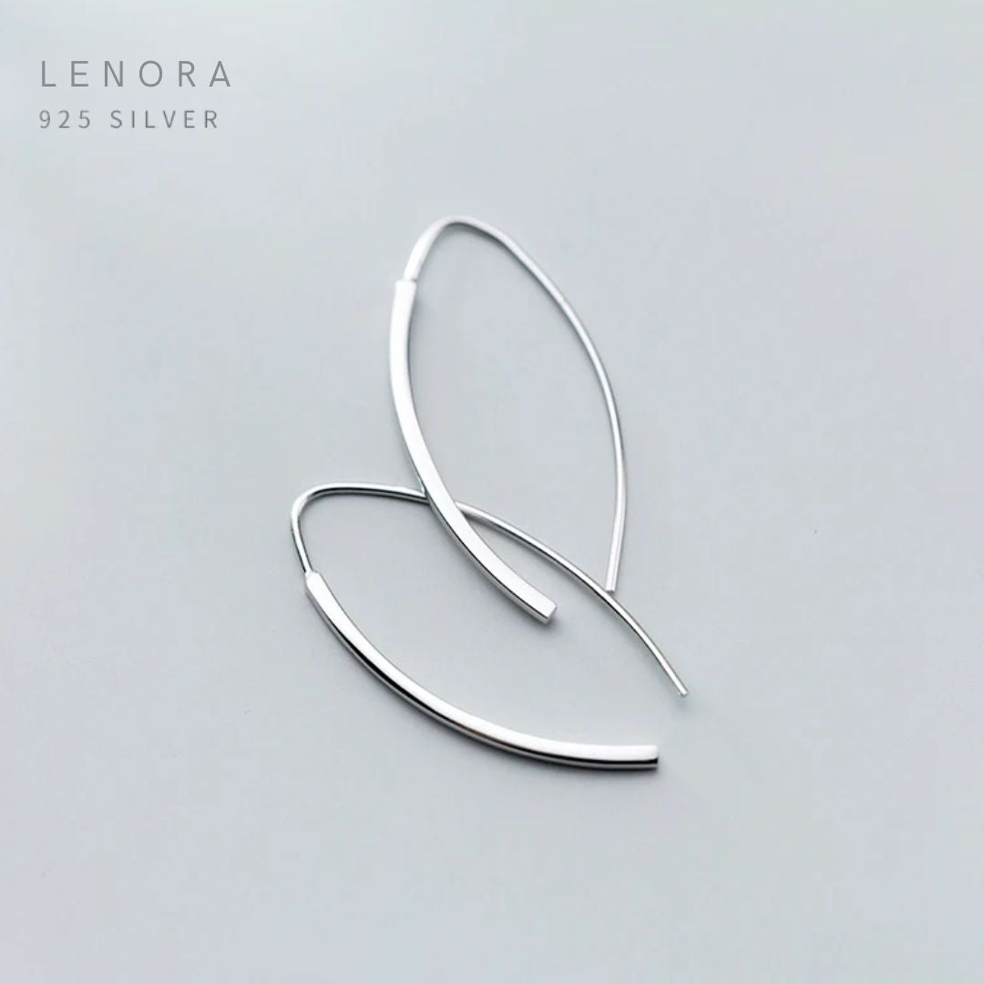 Minimalist Geometric Sterling Silver Dangle Earrings, Aretes colgantes de plata esterlina geométricos minimalistas