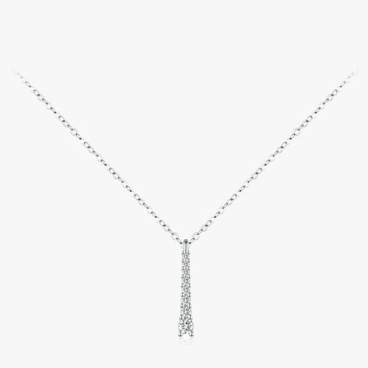 Prong-Set Moissanite Lab Diamond Pendant Necklace, Collar de diamante Moissanite engastado en garras