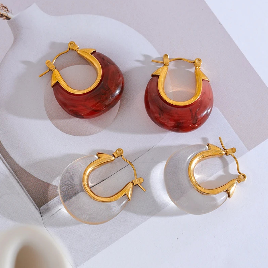 Pendientes Aro Éter Dorado Oro - Diseño Hueco Hipoalergénico – lenorajewelry.com/pendientes-aro-eter-dorado-oro-hipoalergenico , aros dorados, pendientes de acero inoxidable, joyería hipoalergénica, accesorios para mujeres, regalo elegante, lenora jewelry, pendientes de fiesta
