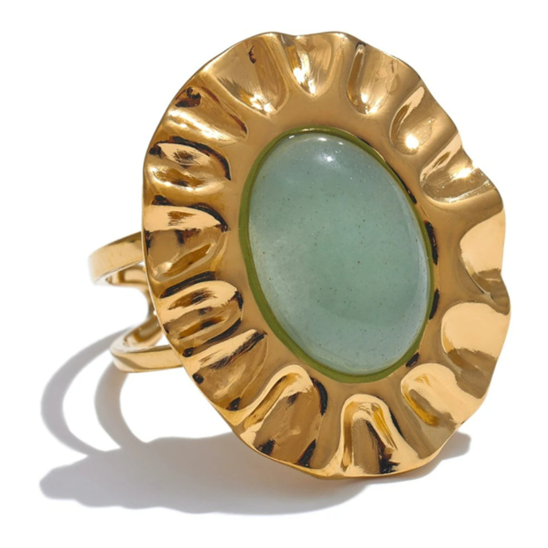 Green Adjustable Open Ring