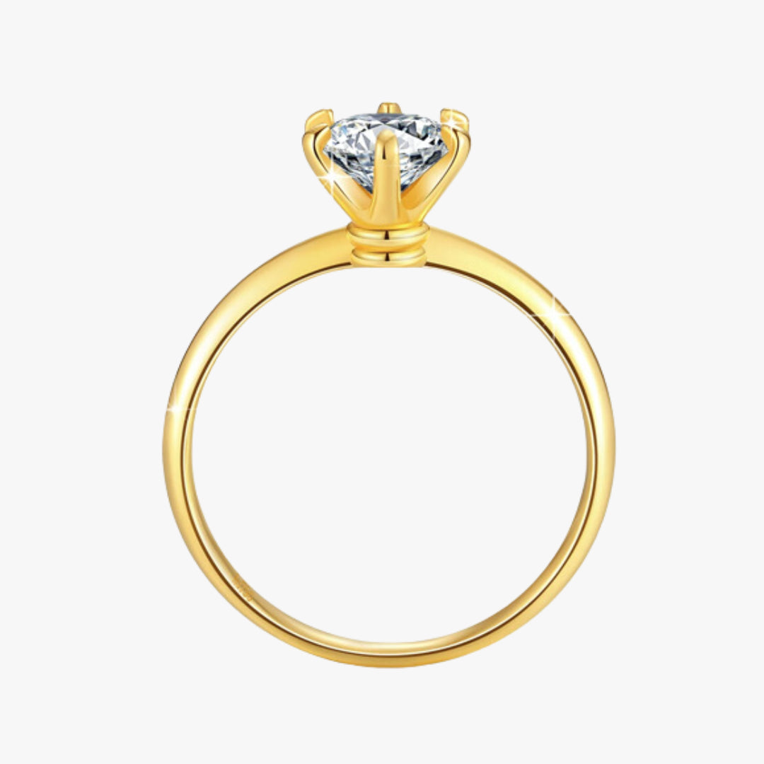 anillo de moissanita para mujer, anillo de moissanita 1 quilate, anillo de oro 18K para mujer, joyería de lujo, anillo certificado de moissanita, anillo de moissanita en oro, compra de anillos al por mayor, joyería de alta calidad, anillo de moissanita con certificado, anillo de oro de 18 quilates