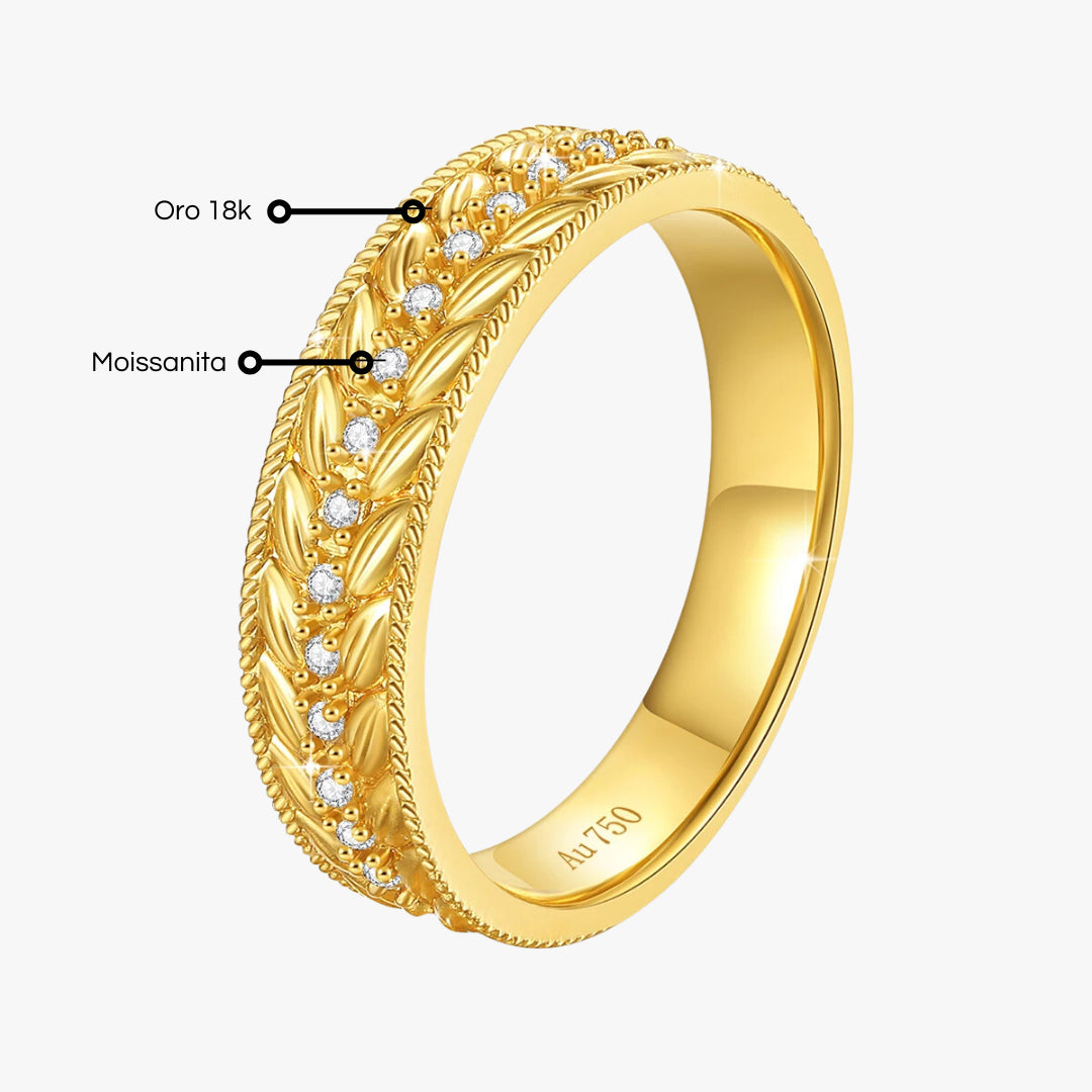 anillo de oro 18k, anillo de moissanita, joyería de lujo, anillo de oro para mujer, joyas exclusivas, regalo de alta calidad, anillo certificado, anillo de oro sólido, anillo de diamantes, anillo elegante