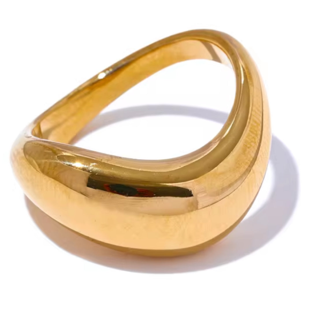 anillo minimalista, anillo geométrico, anillo de acero inoxidable, anillo baño de oro, anillo impermeable, anillo moderno, anillo elegante, anillo para mujeres, joyas distintivas, anillo de dedo, joyas de moda.