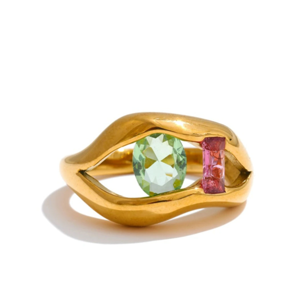 Anillo hipoalergénico de acero inoxidable – lenorajewelry.com/anillo-labris-aureo-oro