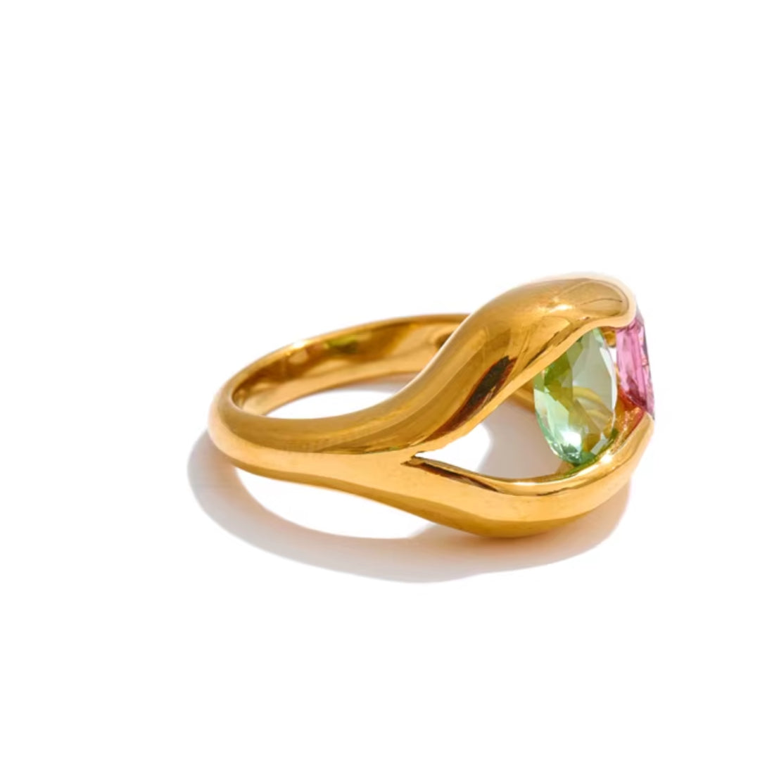 Anillo hipoalergénico de acero inoxidable – lenorajewelry.com/anillo-labris-aureo-oro