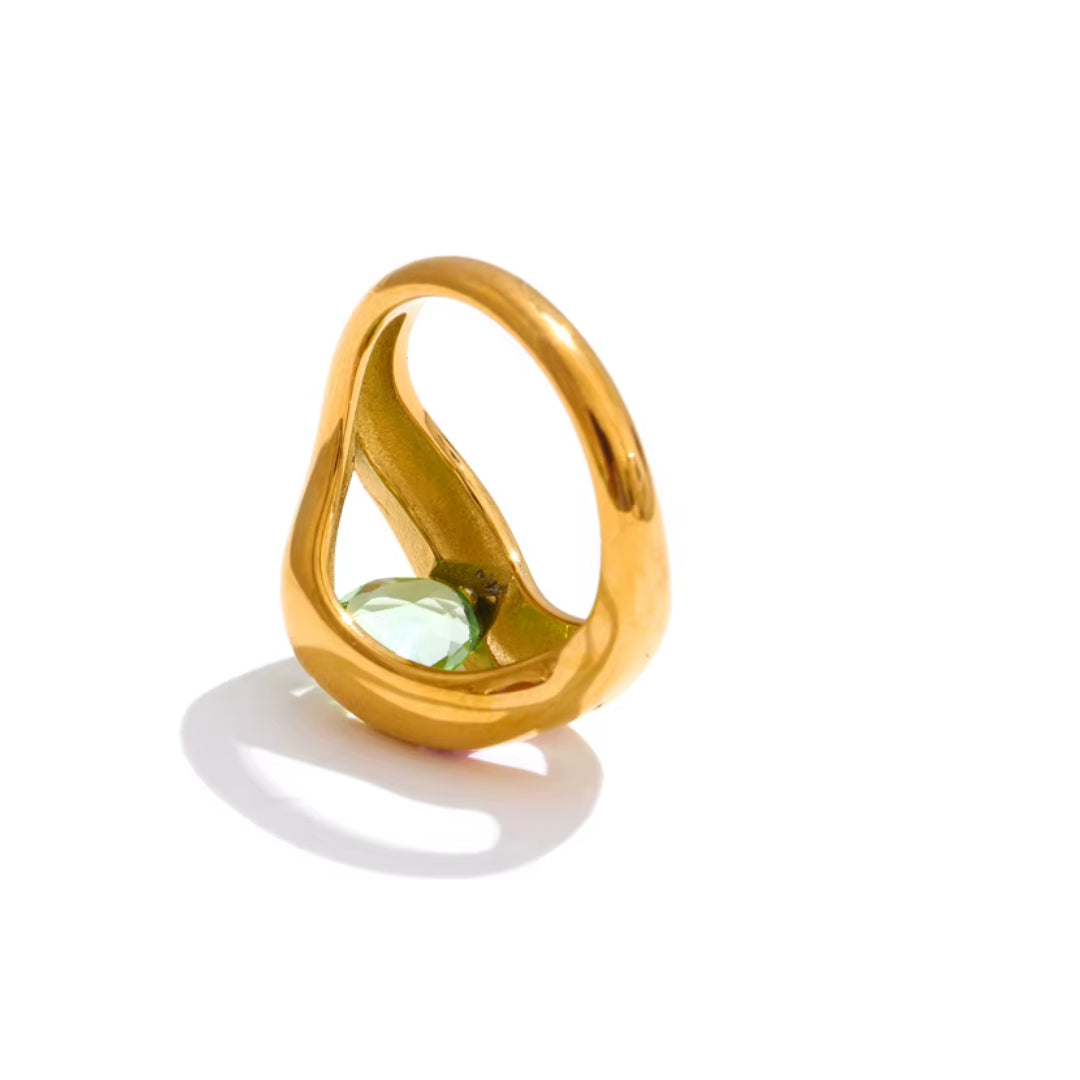 Anillo hipoalergénico de acero inoxidable – lenorajewelry.com/anillo-labris-aureo-oro