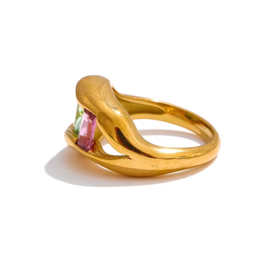 Anillo hipoalergénico de acero inoxidable – lenorajewelry.com/anillo-labris-aureo-oro