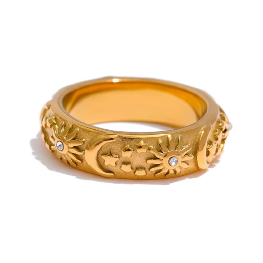 anillo, estelar, lenora, oro, real, zirconia, elegante, joyería, Eternal Glamour

