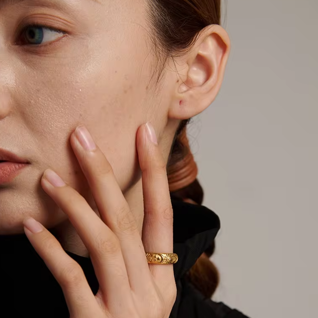 anillo, estelar, lenora, oro, real, zirconia, elegante, joyería, Eternal Glamour

