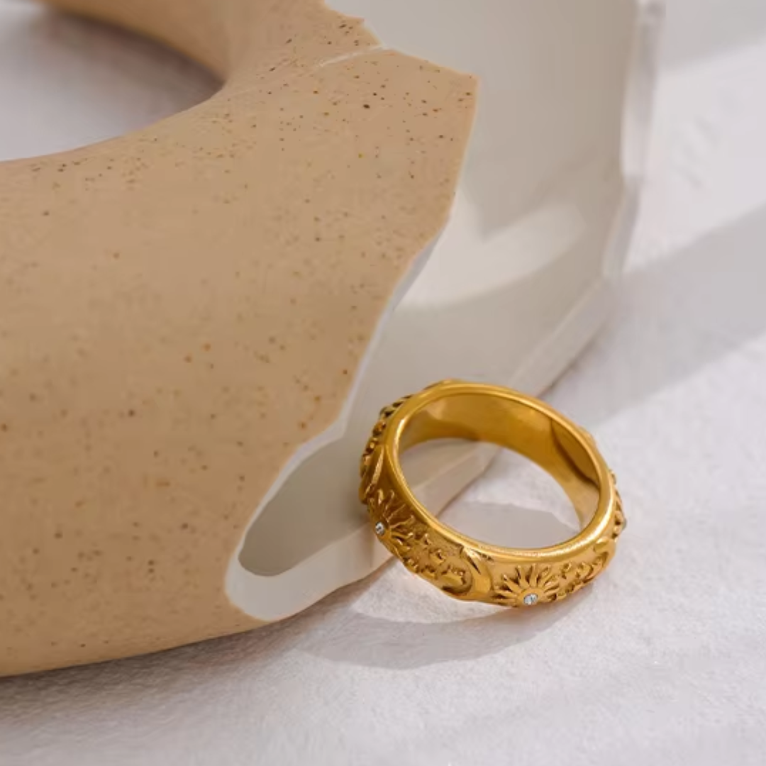anillo, estelar, lenora, oro, real, zirconia, elegante, joyería, Eternal Glamour

