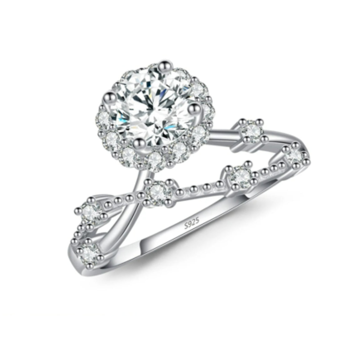 anillo de moissanita, anillo de boda, joyería de lujo, anillo de corona, plata 925, moissanita 0,8ct, joyería fina, anillo elegante, regalo para mujer, anillo personalizado
