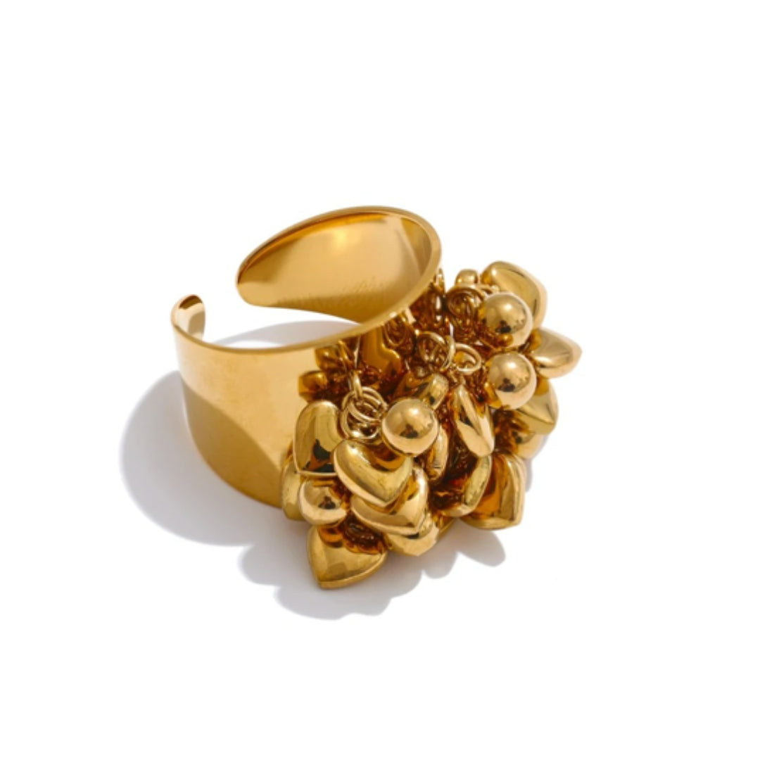 anillo corazón, acero inoxidable, oro 18k, joyería artesanal, Corazón Artesano, anillo ajustable, regalos para mujer, accesorios impermeables