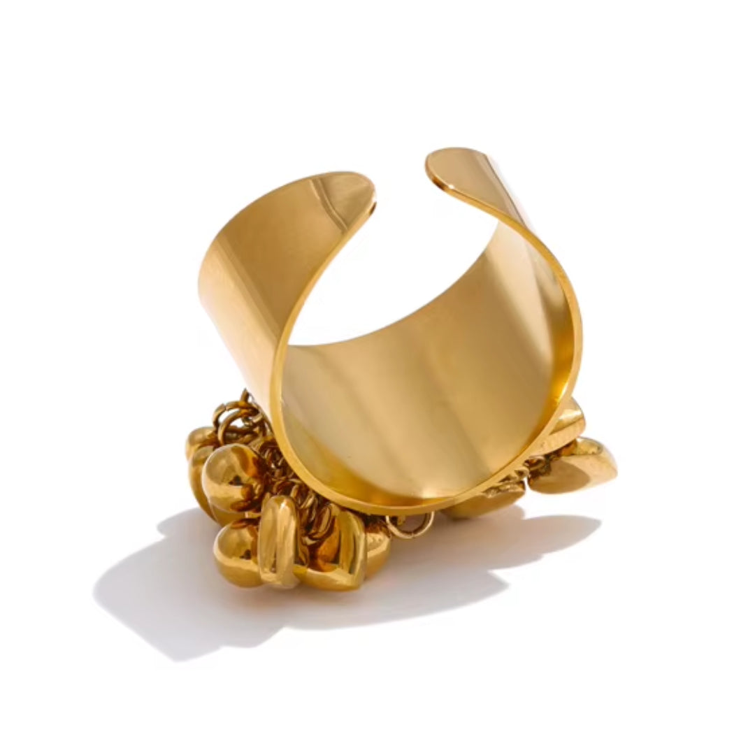 anillo corazón, acero inoxidable, oro 18k, joyería artesanal, Corazón Artesano, anillo ajustable, regalos para mujer, accesorios impermeables