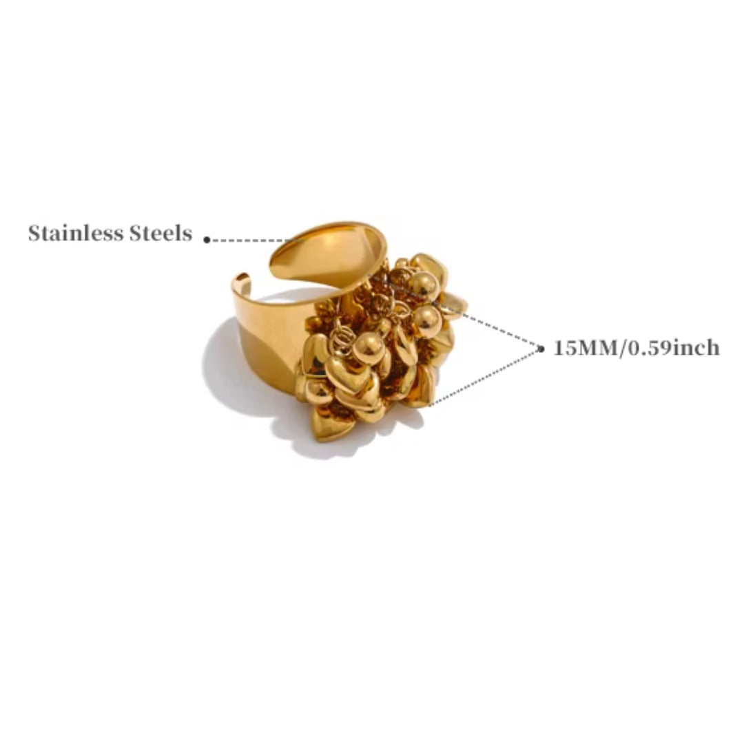 anillo corazón, acero inoxidable, oro 18k, joyería artesanal, Corazón Artesano, anillo ajustable, regalos para mujer, accesorios impermeables