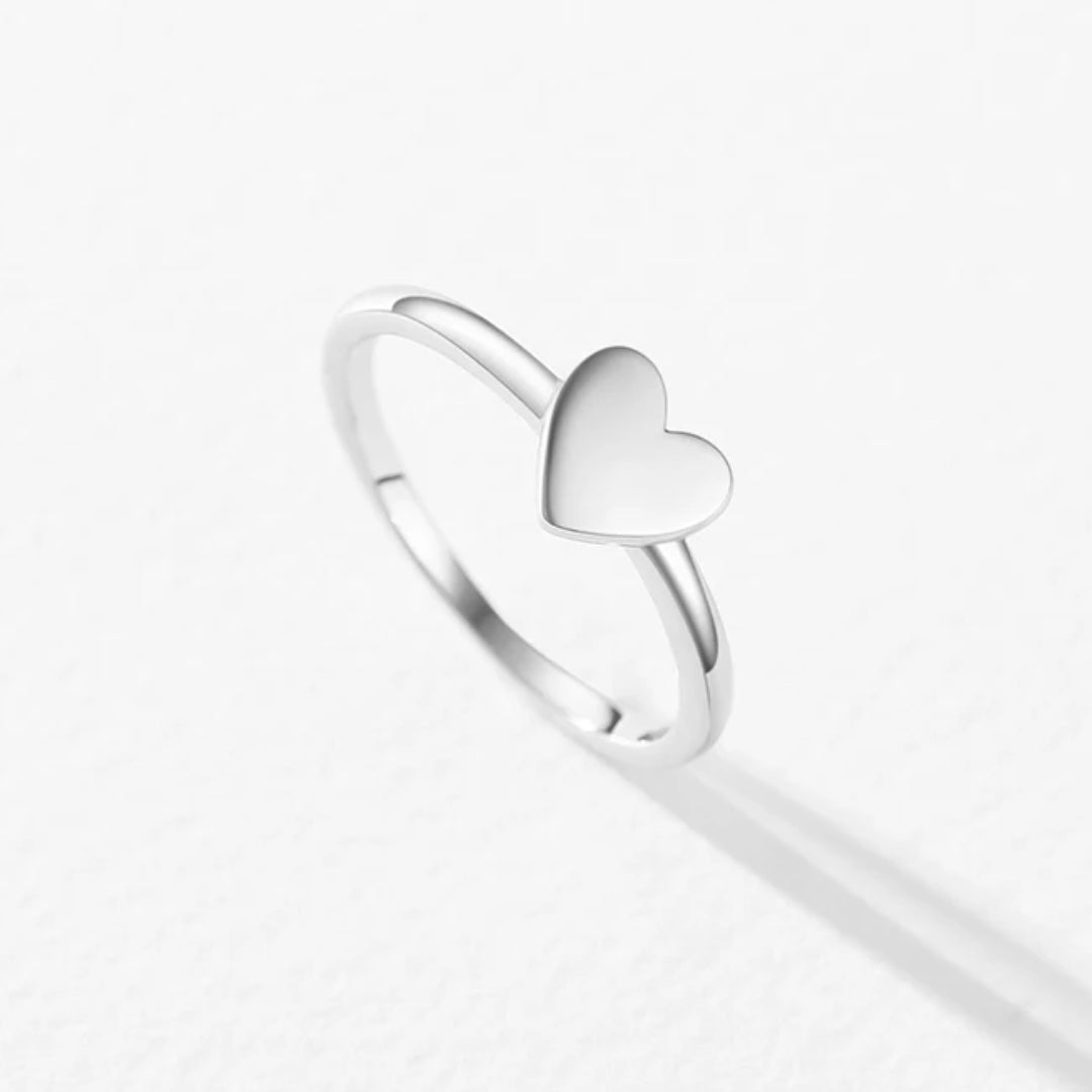 anillo de corazón, anillo plata 925, anillo apilable, joyas finas, regalo para mujeres