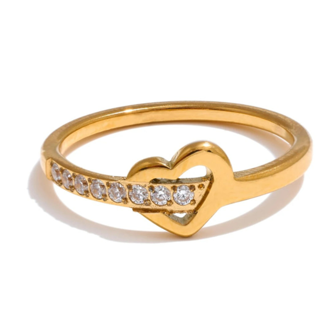 anillo de corazón cruzado, joyería elegante, anillos chapados en oro, zircón cúbico, accesorios para mujeres, anillos de moda