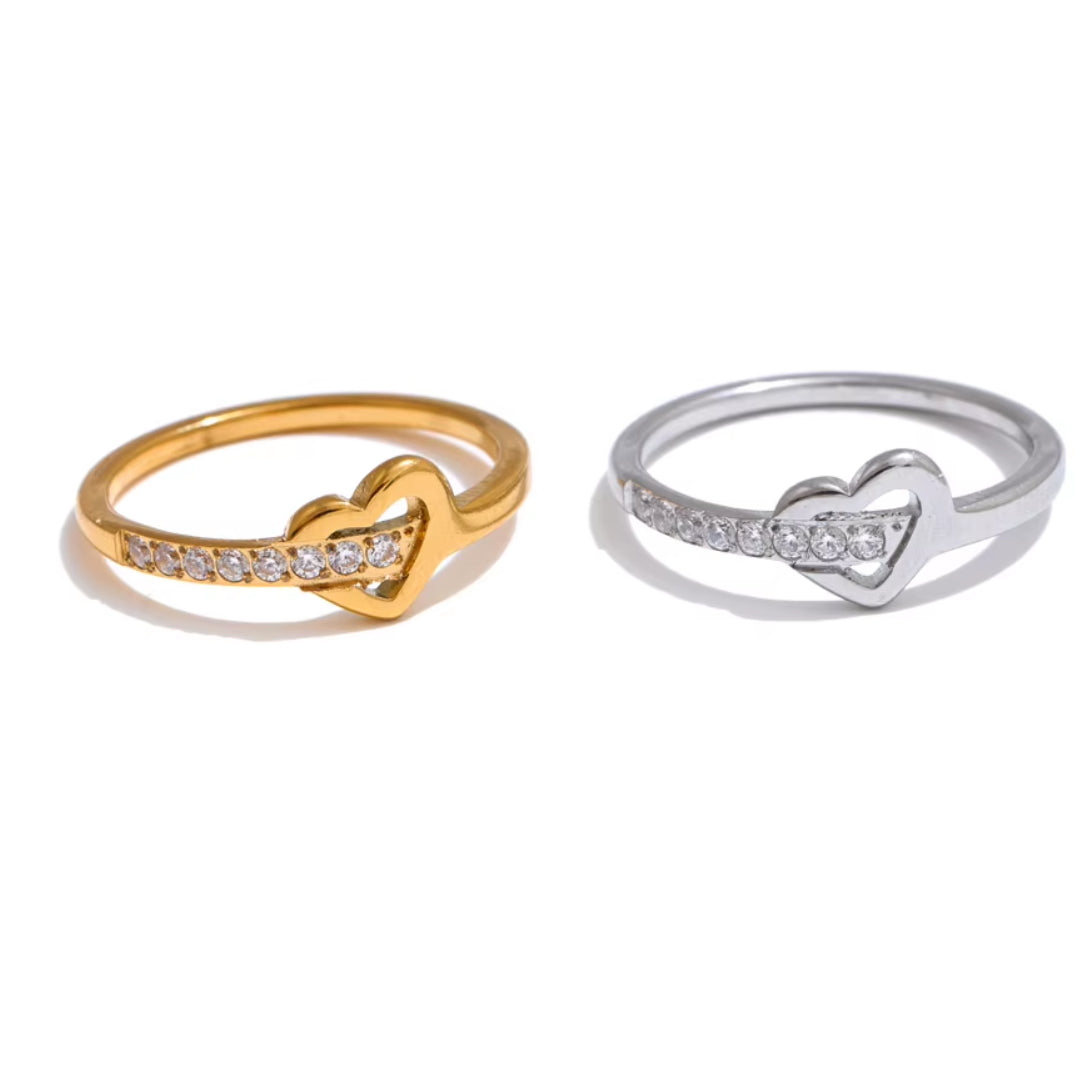 anillo de corazón cruzado, joyería elegante, anillos chapados en oro, zircón cúbico, accesorios para mujeres, anillos de moda