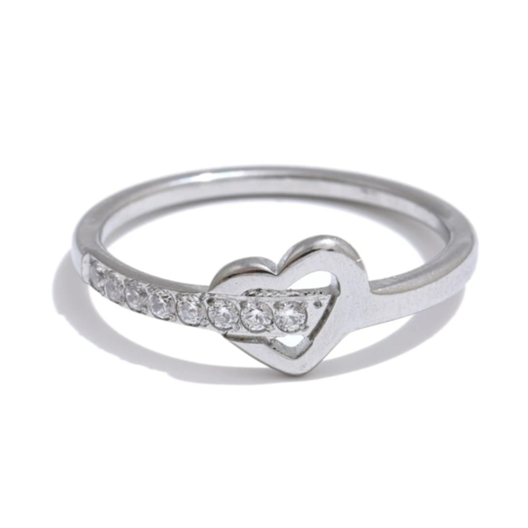 anillo de corazón cruzado, joyería elegante, anillos chapados en oro, zircón cúbico, accesorios para mujeres, anillos de moda