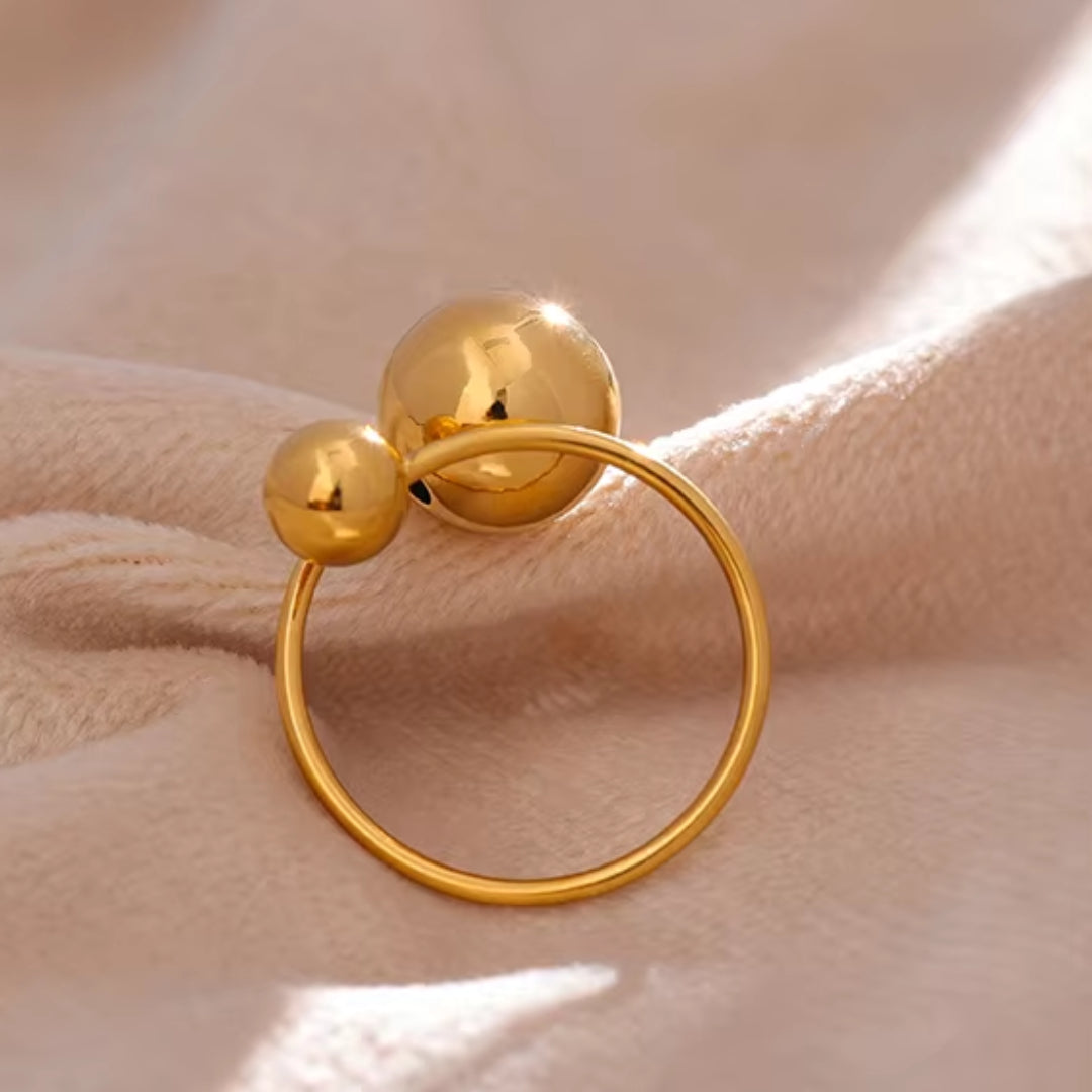 Adjustable Sphere Gold Ring