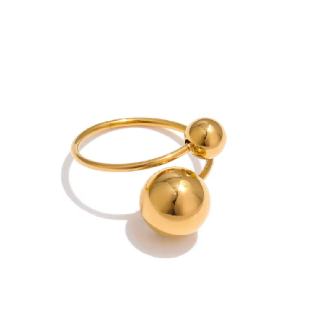 Adjustable Sphere Gold Ring