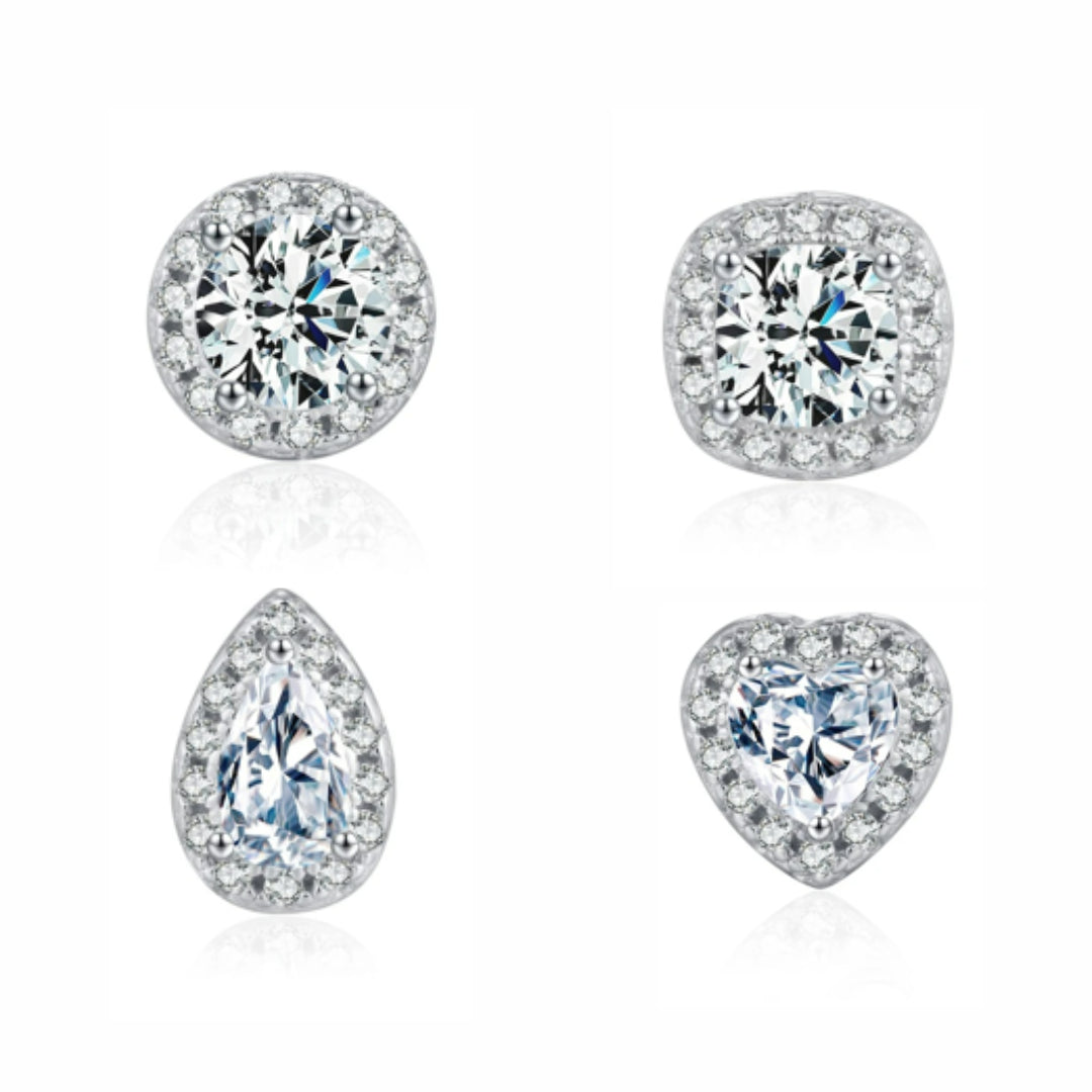 aretes de moissanita, plata 925, joyería geométrica, Lumina Formas, aretes personalizados, moissanita color D, regalos para novias, joyas de boda, certificación GRA
