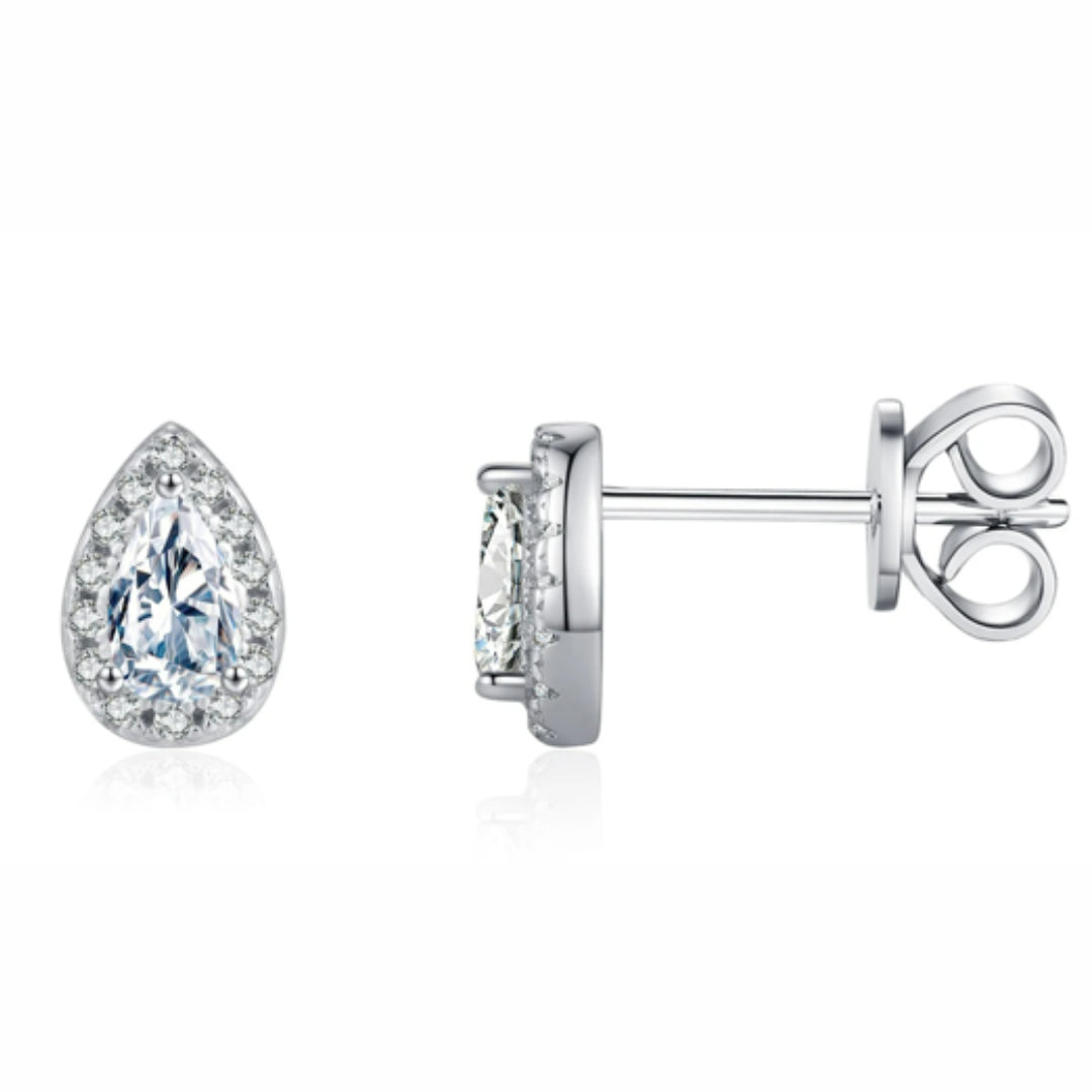 aretes de moissanita, plata 925, joyería geométrica, Lumina Formas, aretes personalizados, moissanita color D, regalos para novias, joyas de boda, certificación GRA
