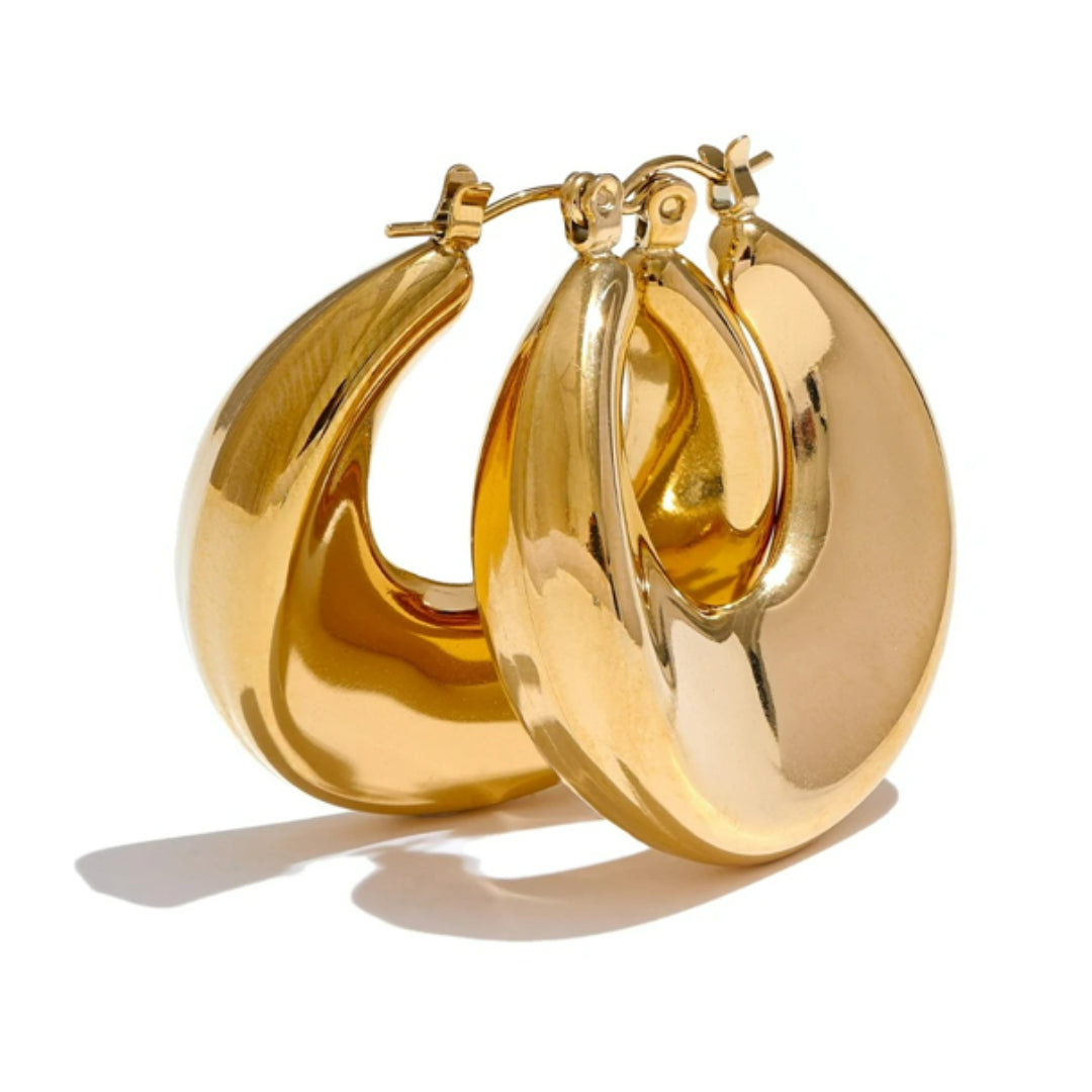 aretes minimalistas, acero inoxidable, baño en oro 18K, aretes geométricos, joyería para mujer, accesorios elegantes, estilo moderno, OroMinimal, Lenora Jewelry