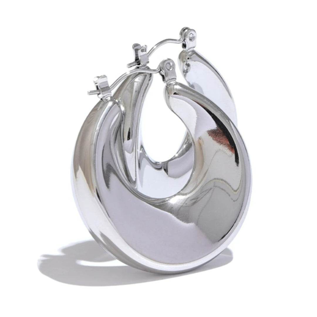 aretes minimalistas, acero inoxidable, baño en oro 18K, aretes geométricos, joyería para mujer, accesorios elegantes, estilo moderno, OroMinimal, Lenora Jewelry