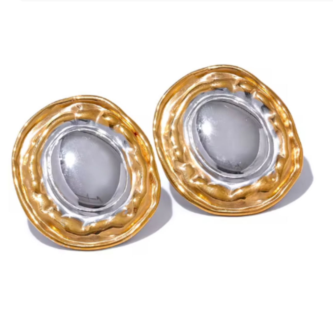 Aretes redondos dorados de acero inoxidable con textura elegante
https://lenorajewelry.com/aretes-redondos-acero-316l-bano-oro