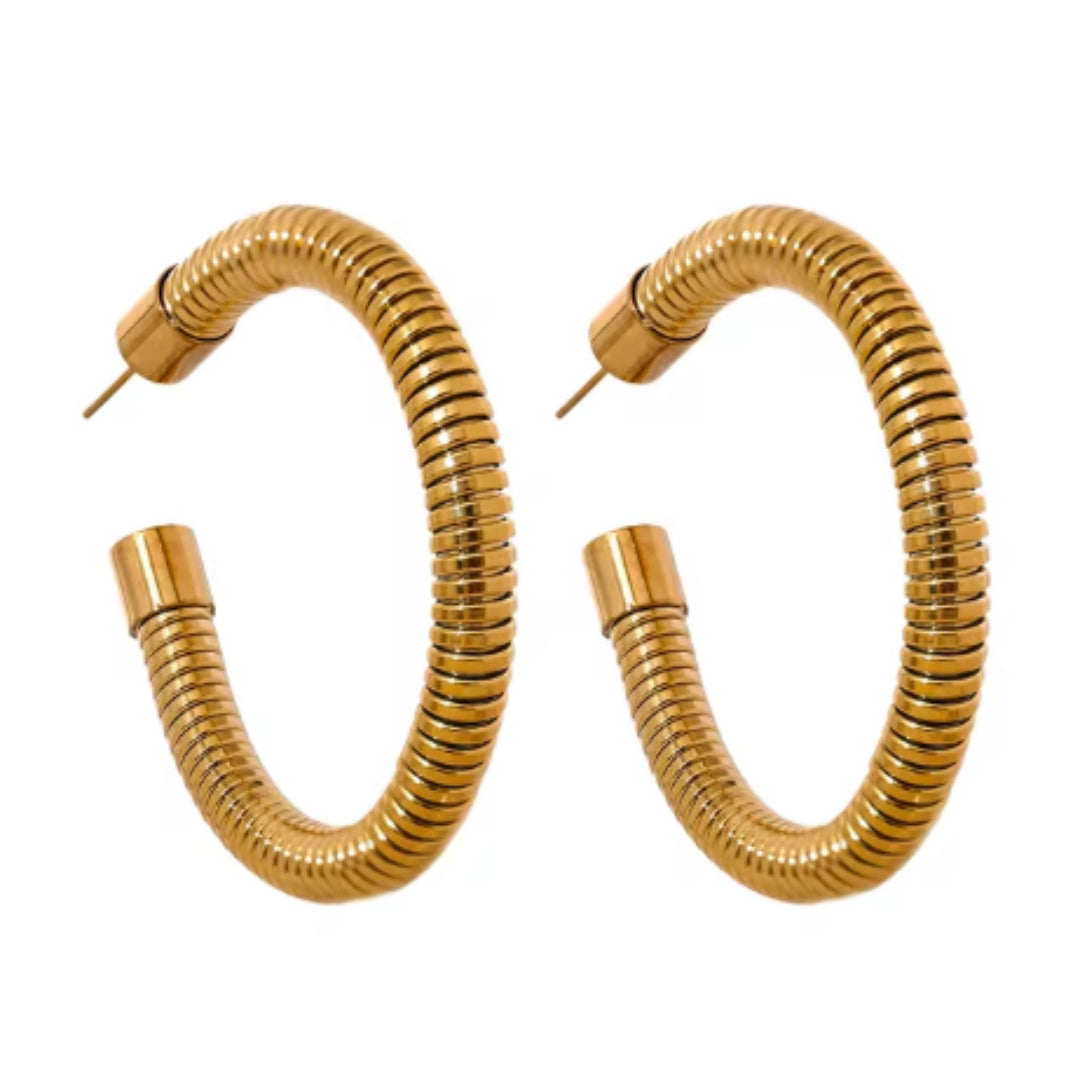 aros dorados, acero inoxidable, circonia cúbica, joyería minimalista, pendientes grandes, aros de moda, accesorios para mujeres, aros geométricos, joyas resistentes al agua