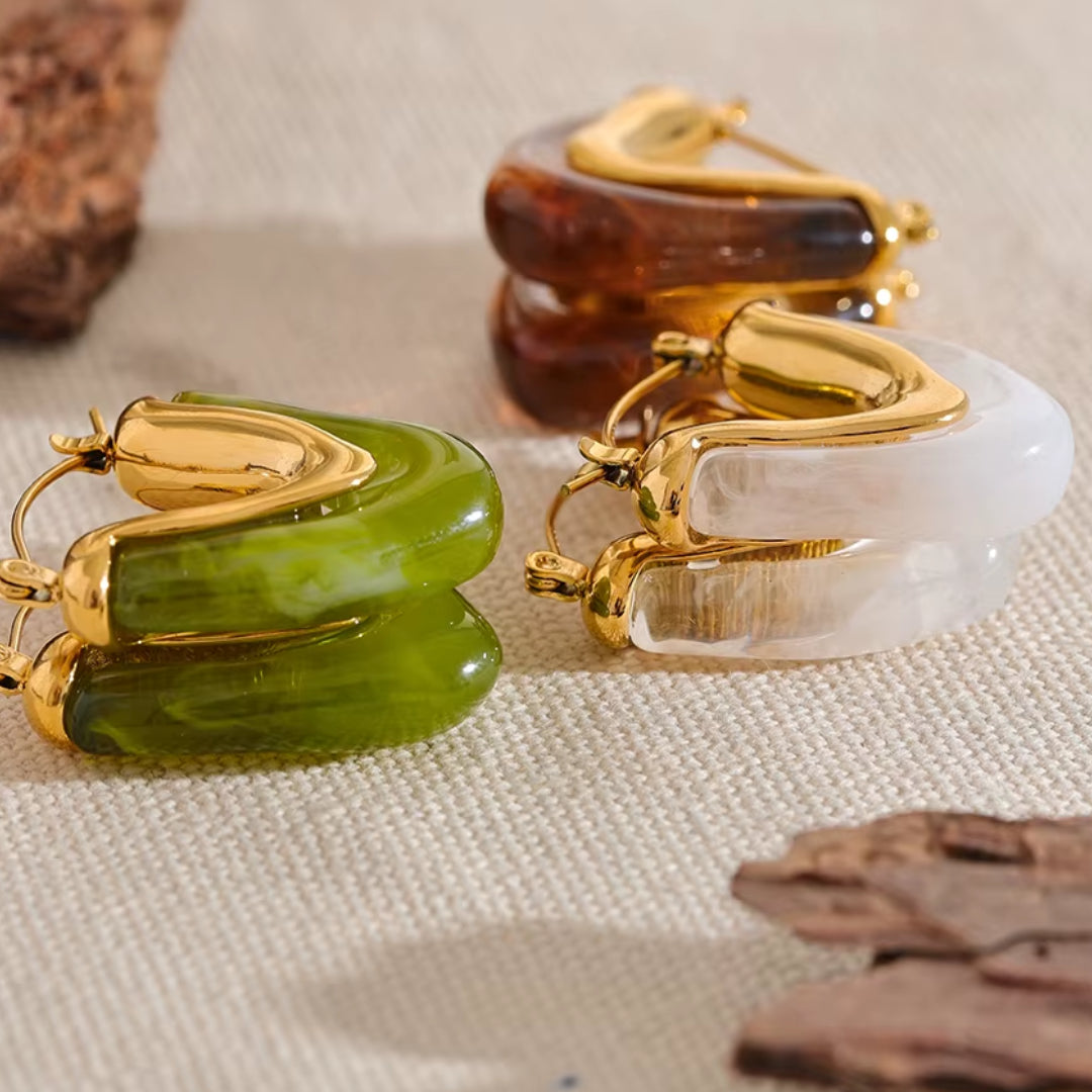 aros de acero inoxidable, aros geométricos, aros de forma de V, aros chapados en oro, joyería para mujeres, aros modernos, aros minimalistas, joyas elegantes
