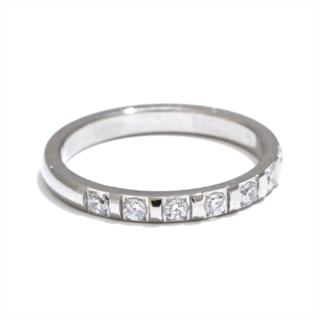 anillo aura de brillo, anillo de zirconita, joyería minimalista, anillo en acero inoxidable, anillo chapado en oro, accesorios de lujo