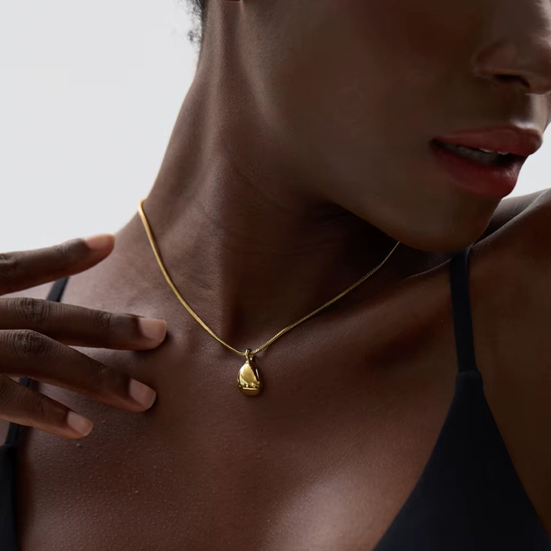 collar de oro real, joyería unisex, colgante geométrico, accesorios minimalistas, regalo elegante, LENORA