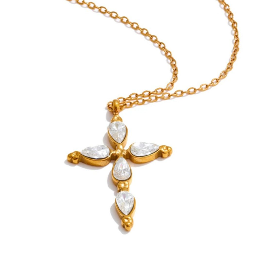 Collar Luz Divina cruz circonitas cúbicas oro 18K cadena ajustable – lenorajewelry.com/collar-luz-divina-cruz-circonitas
collar de cruz, joyería religiosa, collar oro 18K, circonitas cúbicas, regalo mujer, joyería premium, LENORA, collar ajustable, joyas espirituales, collar delicado