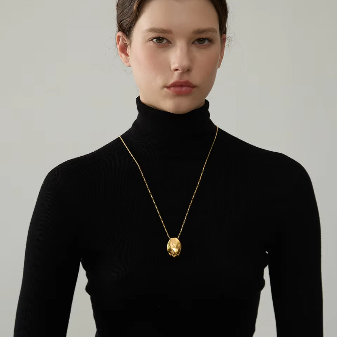 collar minimalista, collar ovalado, collar unisex, collar de acero inoxidable, collar con baño de oro, collar impermeable, joyería de acero inoxidable, collar largo, collar moderno, collar para hombres, collar para mujeres, collar elegante.