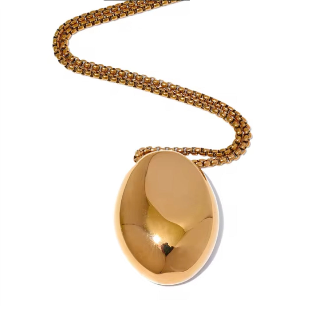 collar minimalista, collar ovalado, collar unisex, collar de acero inoxidable, collar con baño de oro, collar impermeable, joyería de acero inoxidable, collar largo, collar moderno, collar para hombres, collar para mujeres, collar elegante.