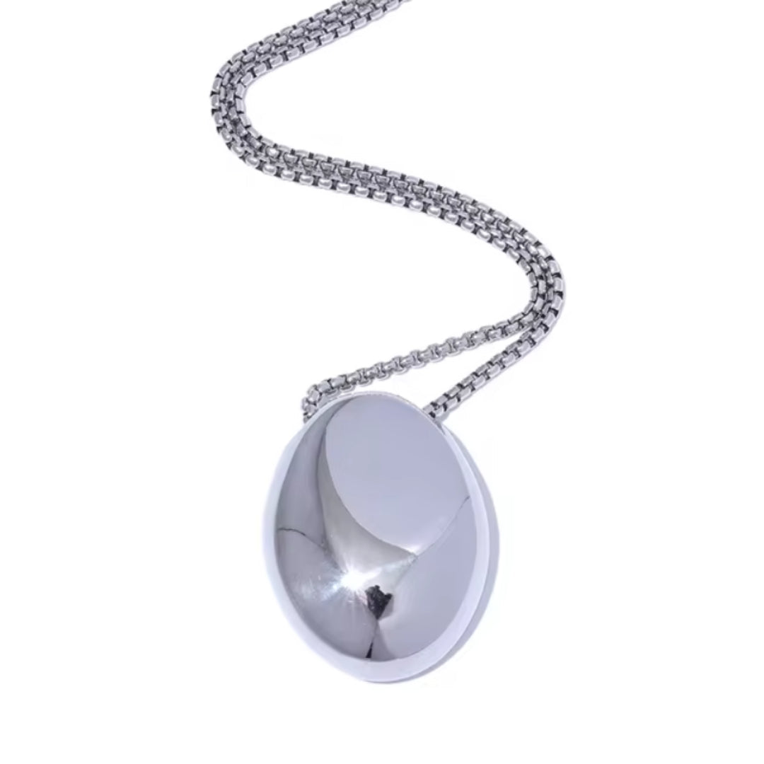 collar minimalista, collar ovalado, collar unisex, collar de acero inoxidable, collar con baño de oro, collar impermeable, joyería de acero inoxidable, collar largo, collar moderno, collar para hombres, collar para mujeres, collar elegante.