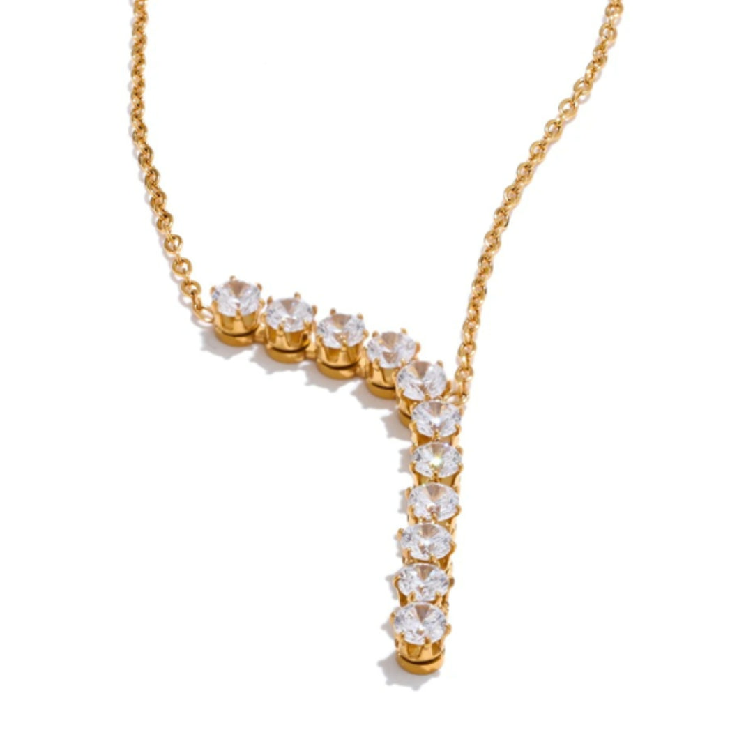 collar delicado, gota de zircón cúbico, chapado en oro, collar elegante, joyería moderna, joyas para mujeres, collar de acero inoxidable, collar ajustable