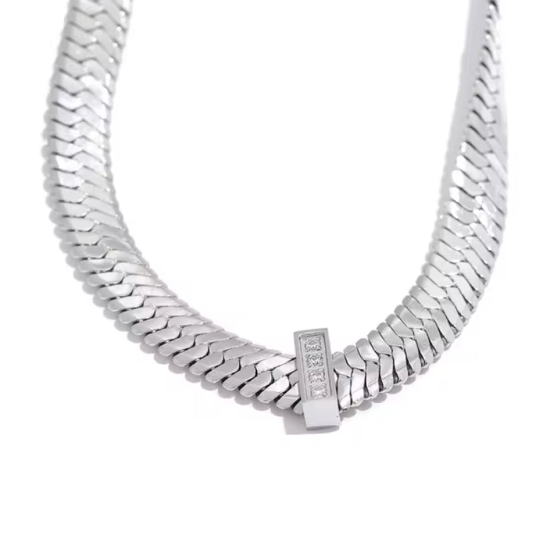 collar cubano, acero inoxidable, zirconia cúbica, baño de oro, joyería de moda, resistente al agua, accesorios de lujo, joyería elegante, collar de alta calidad