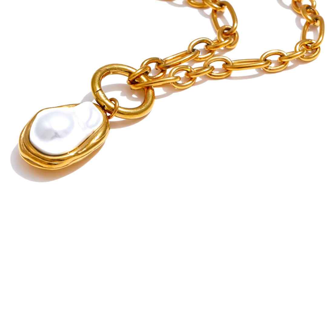 Collar de perla barroco con baño de oro 18K, Collar elegante de cadena dorada y colgante de perla, Joyería moderna con perla geométrica y estilo vintage
https://lenorajewelry.com/collar-barroco-perla-dorada-cadena-18k-pvd