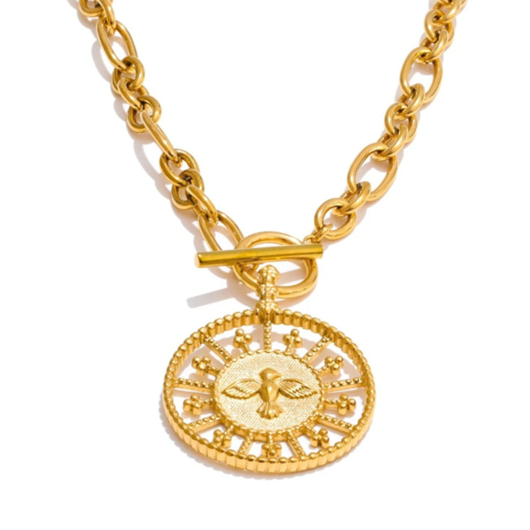 Vintage Goldene Heiligenschein Halskette