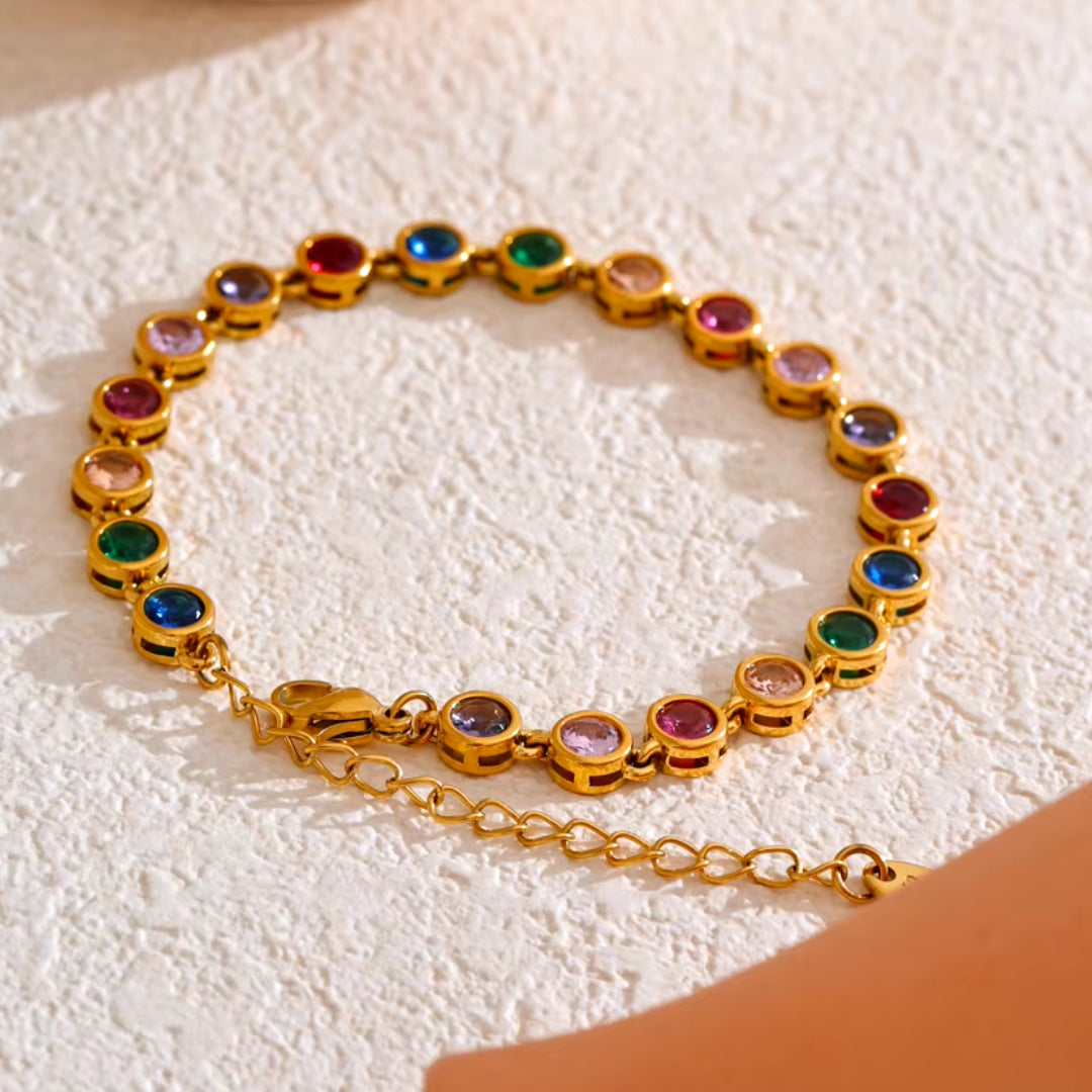 Necklace with Multicolor Cubic Zirconia