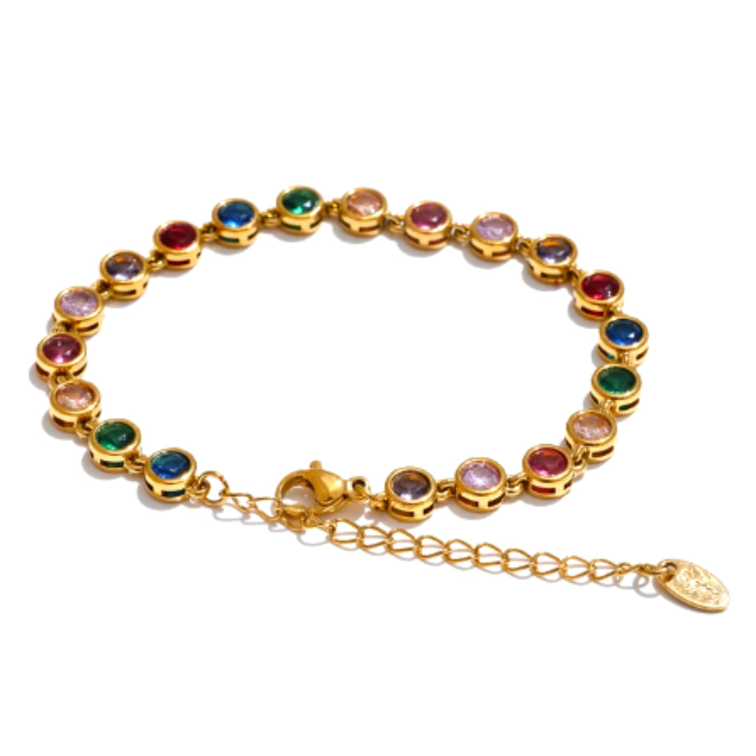 Necklace with Multicolor Cubic Zirconia