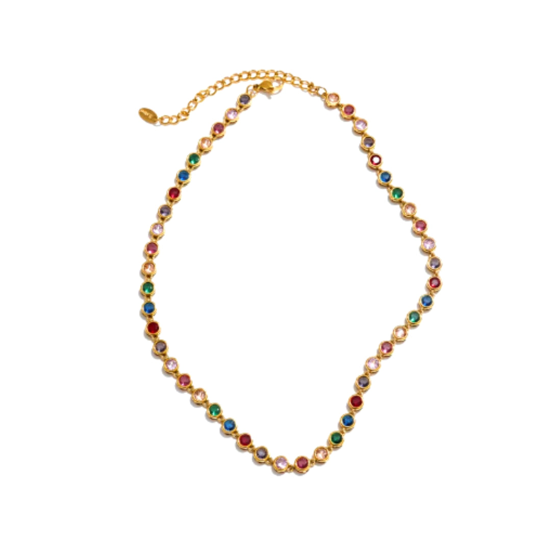 Necklace with Multicolor Cubic Zirconia